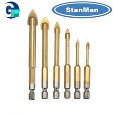 지엘 스탠맨 새로워진 안전한 진공포장 5종 6종세트 삼각형 유리기리 타일기리 3~12mm 드릴비트, 4~12mm 6PCS