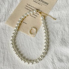 진주목걸이반지셋트