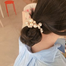 수리39링 곱창머리끈 진주머리끈 머리방울 헤어끈 짱짱한머리끈 2종
