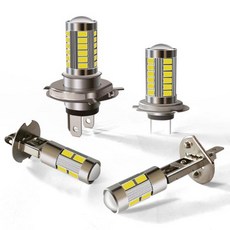 차량용 LED 램프 고출력 운전 램프 전구 매우 밝은 백색 안개등 H4 H7 H1 H3 5630 33SMD 12V, 1개, 없음