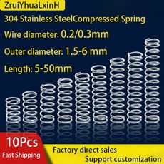 304 스테인레스 스틸 압축 스프링 Y자형 충격 흡수 리턴 와이어 직경 0 2mm/0 3mm 10, 2mm, 0.2mm, 35mm 10pcs, 1개
