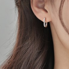 실버사각링귀걸이