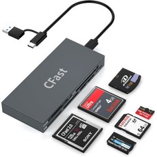 CFast 카드 리더 메모리 스틱 프로 듀오 어댑터 USB 3.0 C 5Gbps 알루미늄 2.0 CFast/CF/MS/SD/TF/XD 카드용 6장 동시 읽기, 1개