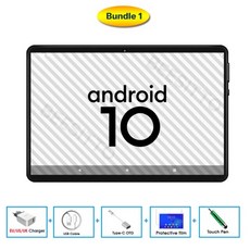 10 인치 태블릿 PC Android 10.0 OS 6GB RAM 32GB ROM 듀얼 SIM 카드 4G LTE, 번들 1, 금, 협력사