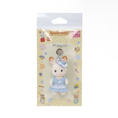 [Sylvanian Families] 실바니안패밀리 Blue Dress Rabbit Masot Key Ring 블루 원피스 토끼 인형 키링 키홀더 열쇠고리 피규어 장난감 완구, 1개