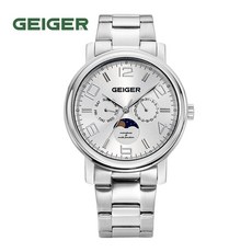 가이거[GEIGER] [본사 정품] 가이거 남성용 문페이즈 메탈시계 GE 8026 WS M (43mm)