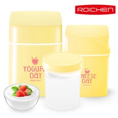 로이첸 요거트+치즈 메이커-요플레 요거트데이 제조기 만들기, 요거트+치즈 메이커_옐로우