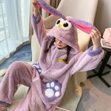 주토피아 주디 쥬디 토끼 캐릭터 점프 슈트 극세사 수면 잠옷 코스프레 파자마 홈웨어