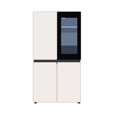 [색상선택형] LG전자 디오스 오브제컬렉션 노크온 4도어 냉장고 메탈 870L 방문설치, T873MEE312, 베이지(상단), 베이지(하단)