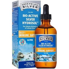 (캐나다 직송) Natural Immunogenics Sovereign Bio-Active Silver Hydrosol for Immune Support 스포이드 10ppm, 118ml, 1개