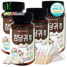 HACCP 식약처 인증 국산 참당귀 정 데커신 사포닌 베타카로틴 항염증 관절 연골 뇌건강 국내산 참당귀정 (600mg x 90정) + 슈퍼푸드.com 연자육 티백, 4세트, [(600mg x 90정) + 1g]