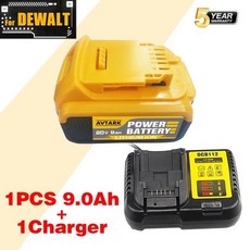 리튬 배터리 Dewalt18V20V DCG405 DCB184 DCB200 DCB182 DCB180 DCB181 DCB182 DCB201 DCB206 DCD800 20V, 07 9Ahcharger, 한개옵션1