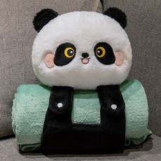 동물 캐릭터 낮잠 담요 쿠션 인형, 판다, 1.0M*1.7M