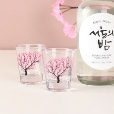 따르면 꽃이피는 특이한 소주잔 예쁜 벚꽃 가을 술잔 세트, 4개