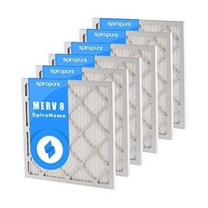 SpiroPure 스피로퓨어 27.75X27.75X1 MERV 8 주름 공기 필터 - 미국산(6팩), MERV 08 미국직구