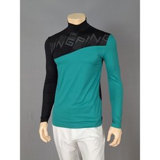 PING [[골프웨어]] **SALE~!!** 착용감이 좋은 남성 로고 배색 반목 긴팔 티셔츠-그린(GR) 화이트(WH)/골프 티셔츠/골프웨어상의