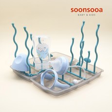 순수아 해피 젖병건조대 D형 휴대용 식기건조대 건조기, 블루
