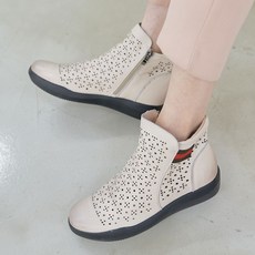 시원한 펀칭 품질좋은 발편한 고급 소가죽 앵클부츠 3cm