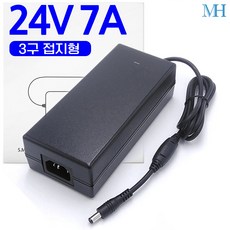 명호전자 DC 24V 아답터 1A 1.5A 2A 3A 3.5A 5A 6A 8A 9A 어댑터, MH2419_24V 7A 3구 접지형, 1개