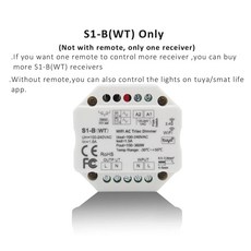 조광기 투야 220V 와이파이 스마트 라이프 무선 RF 리모컨 LED 램프 트라이액 컨트롤러, 1개