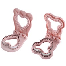 Zilanya 샌드위치 하트 + 베어 포켓 몰드 세트, 1개, 핑크