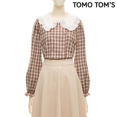 [토모톰스] 카라배색더블체크블라우스_T0W1BL5120
