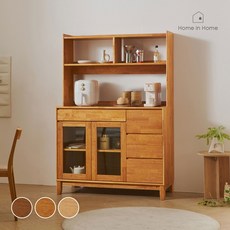 홈인홈 위켄드멘션 원목 유리문 주방수납장 1200_J272, 월넛