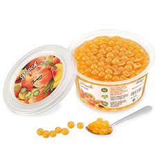 foodspring 비건 대체육 채식식단 음식 도시락 버블티 용 오리지널 팝핑 보바 과일 진주450g복숭아인공 색소 없음 실제 과일 주스설탕 감소100 % 비건 글루텐프리-89185, 2.45g, 단일옵션