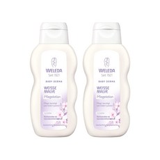 Weleda 벨레다 유아 더마 화이트 멜로우 바디 로션 200ml 2팩 Baby Derma White Mallow Body Lotion 200 ml 유아로션, 1개