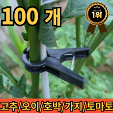 지퍼라 오이 가지 호박 고추 토마토 텃밭 식물 집게 100개 줄기 유인 고정 지지대집게, 2cm, 1개 2cm, 1개