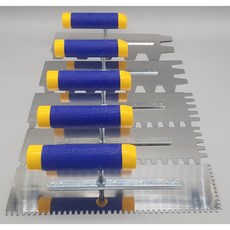 오케이타일공구 압착고데 본드고대 흙손 압착고대 갈갈이, 길이 270mm 홈깊이5mm, 1개