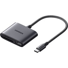 유그린 카드리더기 USB C타입 to Micro SD+SD+USB-A U-80798, U-80798 [블랙], 1개