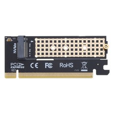 M2 라이저 카드 PCIE X16 ~ M2 SSD NVME PCI-EXPRESS 확장 어댑터 카드 지원 SSD 2230/2242/2260/2280, 한개옵션0