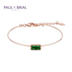 폴브리알[SILVER] PPSB001S_PG 5월 에메랄드 탄생석 바게트 팔찌