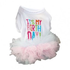 애완 동물 얇은 명주 그물 드레스 편안하고 사랑스러운 편지 인쇄 애완 동물 강아지 생일 공주 드레스 애완 동물 용품, [01] XS, WHITE, 1개