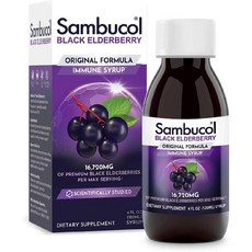 Sambucol 삼부콜 블랙 엘더베리 시럽 오리지널 포뮬러 삼부커스 120ml, 2개