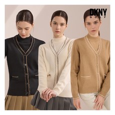 [DKNY GOLF] () 여성 울 혼방 가디건+모크넥 니트 2종 세트 - dkny골프