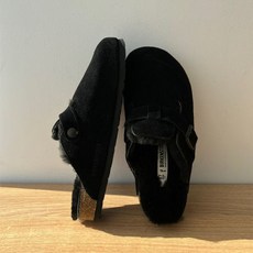 버켄스탁 보스턴퍼 Birkenstock 퍼플 뽀글이 털슬리퍼 에그쉘