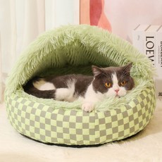 레인보우팩토리 강아지 조개집 고양이 반려동물 집 겨울 보온 사계절, 그린, 1개