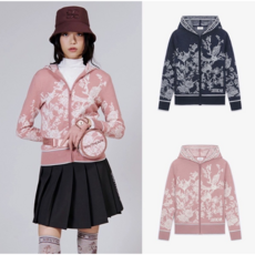 잡꼬바 알지오 여성 스포츠 가을 겨울 후드 골프 니트 집업 자켓