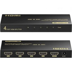 HDMI 스플리터 1 in 4 Out UltraHD 4K 60Hz X Full HD 1080P 및 3D 지원 Xbox PS34 Roku BlueRay Player와 호환, 1개