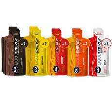 GU Energy 리퀴드 에너지 젤 복합 탄수화물 함유 12개 다양한 맛(포장은 다를 수 있음), Assorted Flavor, 1개