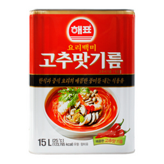 해표 요리백미 고추맛기름15L, 30개, 15L