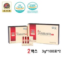 6년근 고려 홍삼차 골드 100포 홍삼 농축액 과립 분말 진세노사이드 5mg 인삼차 백제금산인삼농협 2박스 식약처인증, 2개, 3g, 100개입