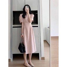 로로희 여름 데일리 차르르 맥시 롱 퍼프 소매 셔랑 링클 편한 하객 단정한 원피스