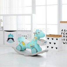 폴라도레 유니콘 아기 흔들말 유아 흔들목마 어린이 놀이기구 +(L), YF-YY17809-블루크다[바퀴+이야기기계]