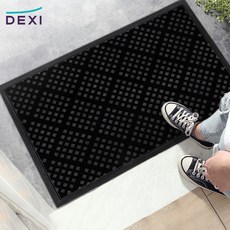 DEXI 1개 바닥 출입구 발판 매트 웰컴 현관 미끄럼방지 발매트 도어매트 44*76cm, 검은색