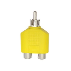 1Pcs RCA Y 분배기 AV 오디오 플러그 변환기 어댑터 키트 로터스 컬러 잭 2 여성에 더블 남성, 04 Yellow, 1개