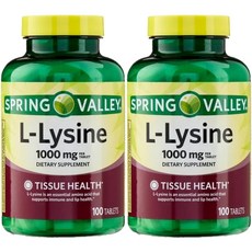 스프링밸리 엘 라이신 1000mg, 2개, 100정