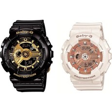 카시오 G-SHOCK/BABY-G 페어 워치 GA-110GB-1AJF BA-110-7A1JF "블랙 x 골드 시리즈" 빅 케이스 시리즈